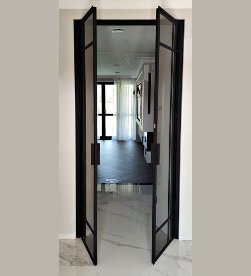 Drzwi loftowe podwójne szkło brązowe GDEL